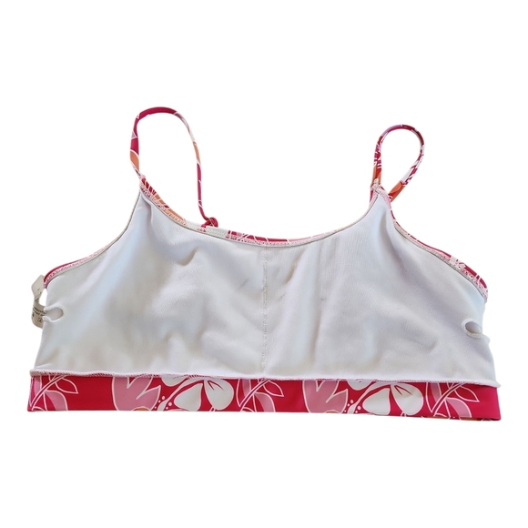Tropical Floral Bikini Set Top L Bottom XL Pink Orange High Waist Swim - Picture 10 of 13